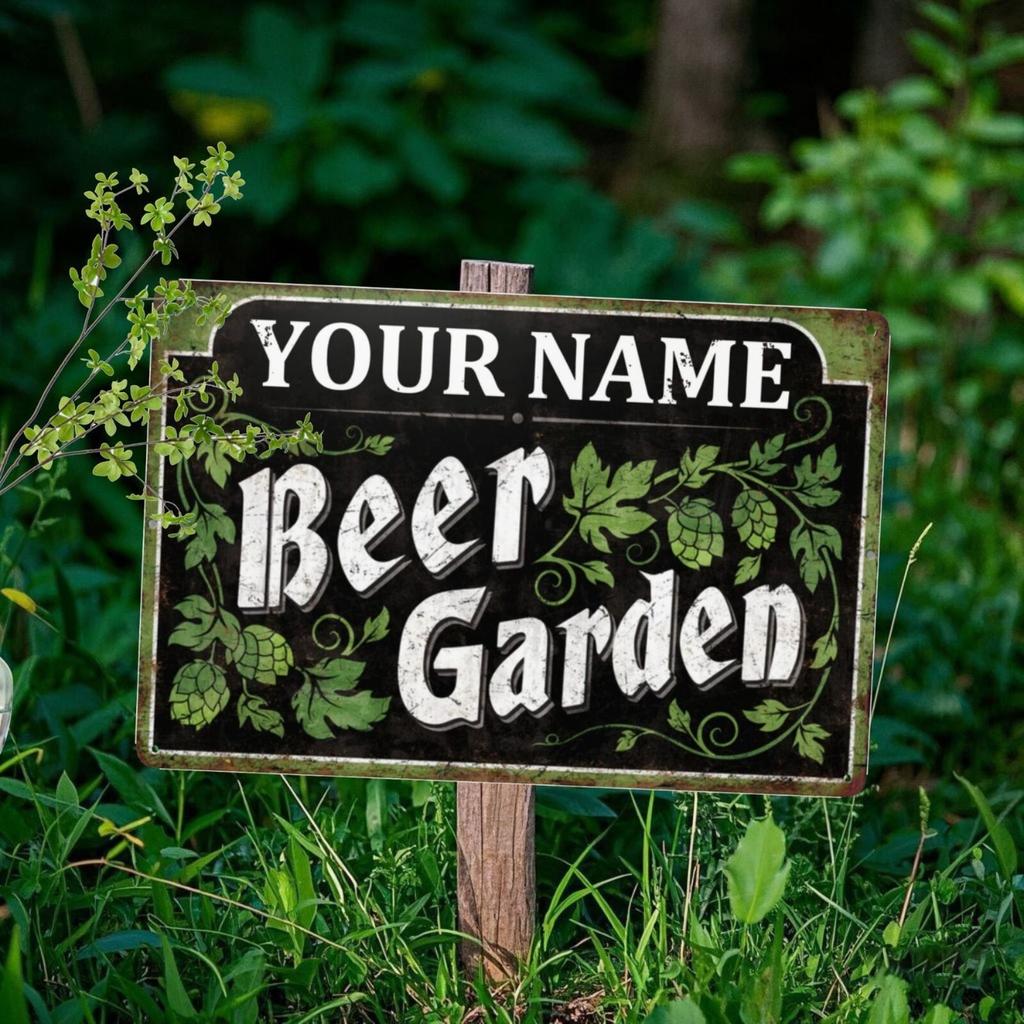 Personalized Custom Metal Sign Beer Garden Pub Decor Outdoor Bar Wall Art