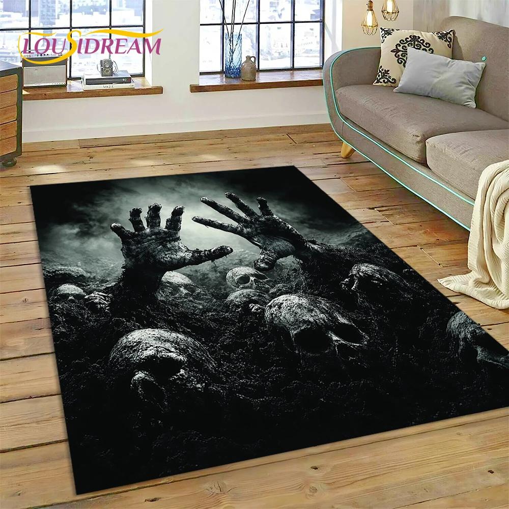 2025 New Gothic Horror Character Skull Ghost Spirit Carpet Rug for Bedroom Living Room Home Sofa Decoration,kids Decor Floor Mat
