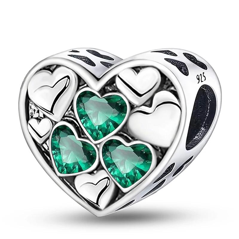Copper Metal Sweet Multicolor Love Heart Series Charm Bead Component Designed For Women Do It Yourself Bracelets High Quality personalized High