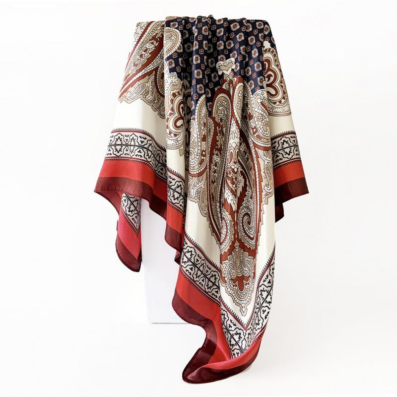 Cashew print silk scarf new headscarf 90cm women s satin square scarf 90x90cm