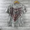 Amerykański Fighter Krótki rękaw Biały Szary Męski rozmiar Mały y2k Unisex Koszulka
