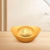 1Pcs New Chinese Style Brass Ingot Solid Retro Feng Shui Ornament Gold Yuanbao Housewarming Gift