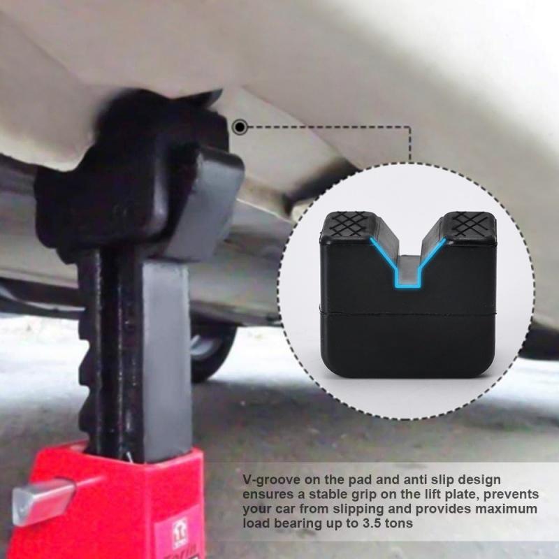 1/2PCS Rubber Jack Stand Pads Universal Slotted Guide Rail Support Shock Pad for Car Lifting Repair Maintenance Accessories