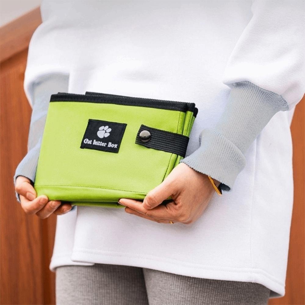 Easy To Clean Waterproof Portable Cat Litter Box Folding Reusable Cat Toilet Tray Oxford Pet Garbage Bin for Cats and Dogs