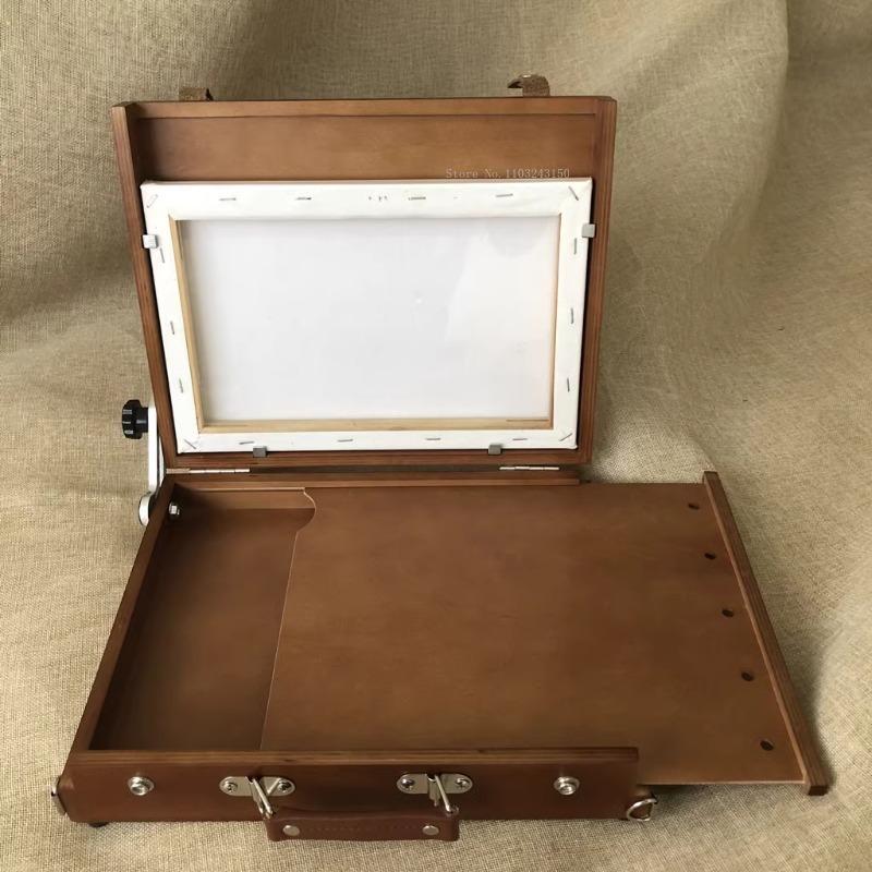 Wooden Oil Painting Box Can Be Adjusted To Carry Portable Art Outdoor Sketching Oil Painting Watercolor Student Painting Box Art