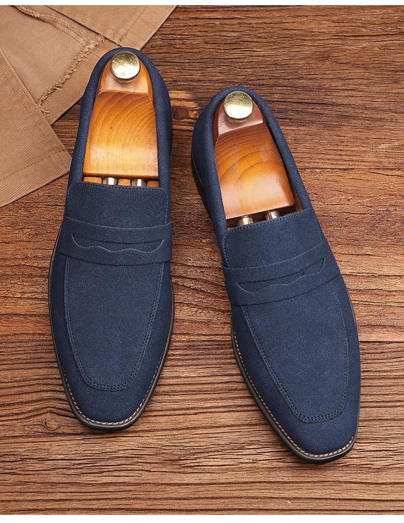 Fashion Men's Classic Retro Penny Loafers Moccasins Cow Suede Fashion Men's Leather Casual Shoes Mens Outdoor Driving Slip-on Flats