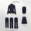 Women's Navy Polo Collar Blazer Suit Set