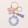A-Z Letters Keychain Pendant Purple Butterfly Letter Keychain For Girls Women Exquisite Backpack Decoration Accessories Gifts