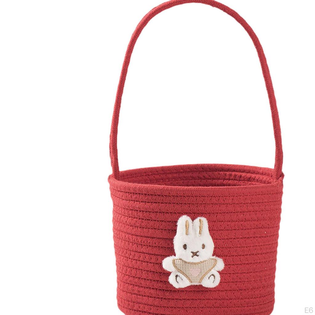 Cotton Rope Woven Basket Festive Decor Storage Bin for Towel Organizing Toys Pink