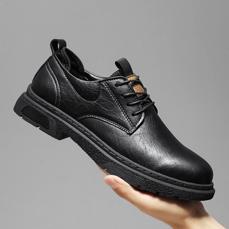 Men's Casual Leather Sneakers Genuine Leather Mens Vulcanized Shoes Men Comforthable Casual Shoes Comfy Male Skateboard Footwear