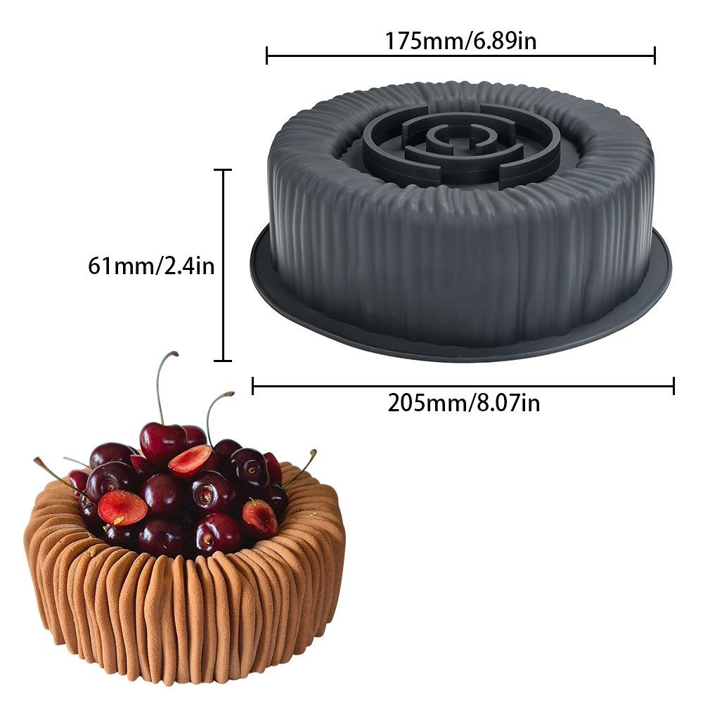 Cylindrical Coil Texture Baking Cake Molds Food-Grade Silicone Pudding Mould Chocolate Mold