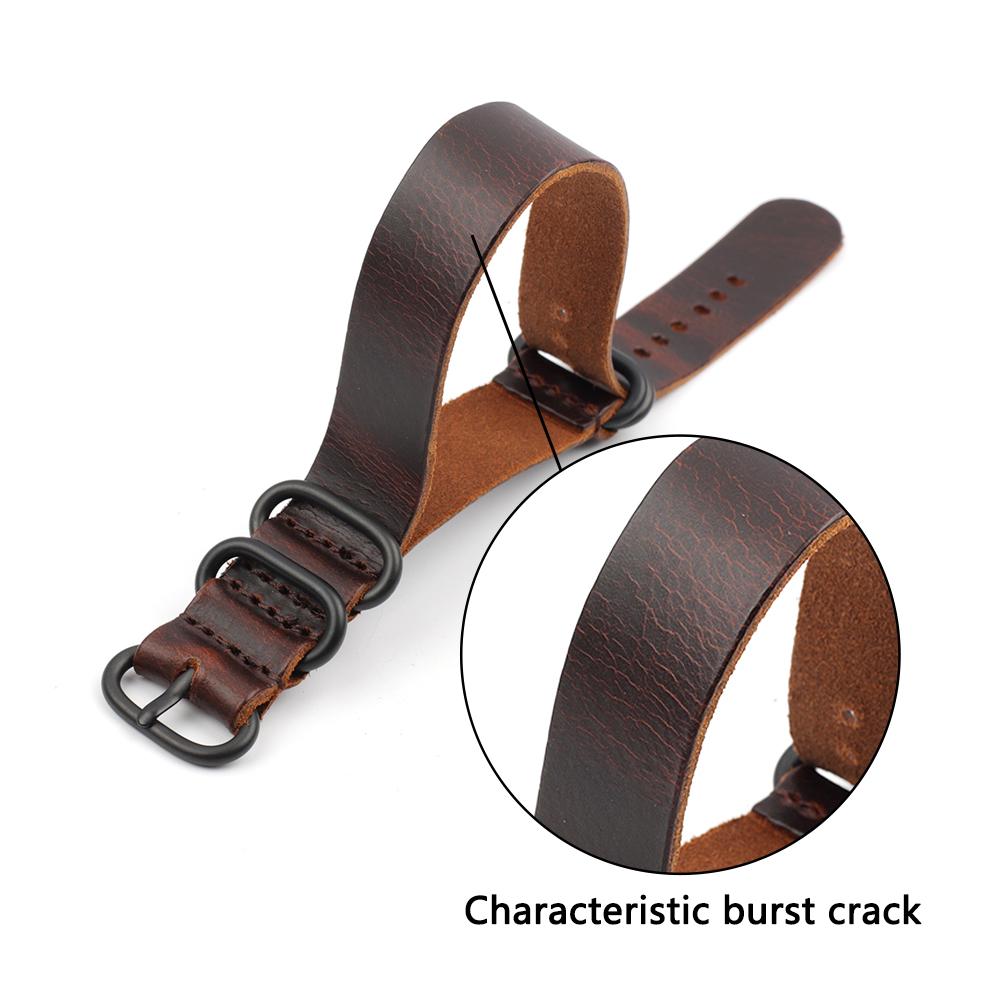 Vintage Leder Langes Uhrenarmband 18mm 20mm 22mm Rindslederband Burst Crack Muster für Männer Frauen Armbänder Uhrenzubehör