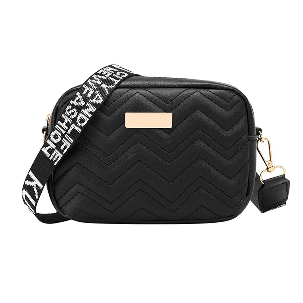 Fashion Women Shoulder Crossbody Bag Leather Casual Small Handbag (Black)