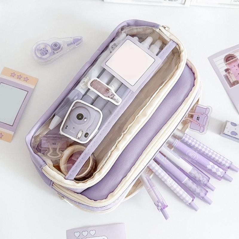 High Capacity Pencil Bag Marker Organizers Travel Cosmetic Bag for Women Student