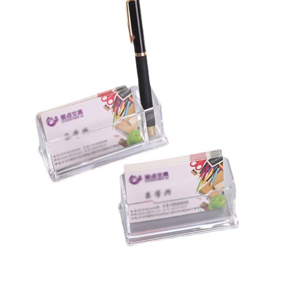 Transparent Desktop Shelf Box Location Card Organizer Display Stand New Storage Box  Office
