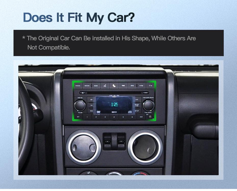 Jeep Wrangler Compass Patriot Central Control Screen with Navigation & CarPlay