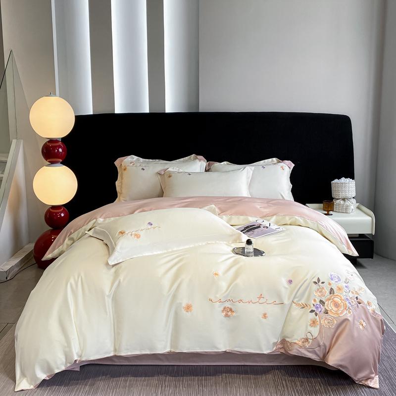 Luxusní vyšívaná ložní souprava z bavlny s dlouhým vláknem - Série Dream (4-dílný)