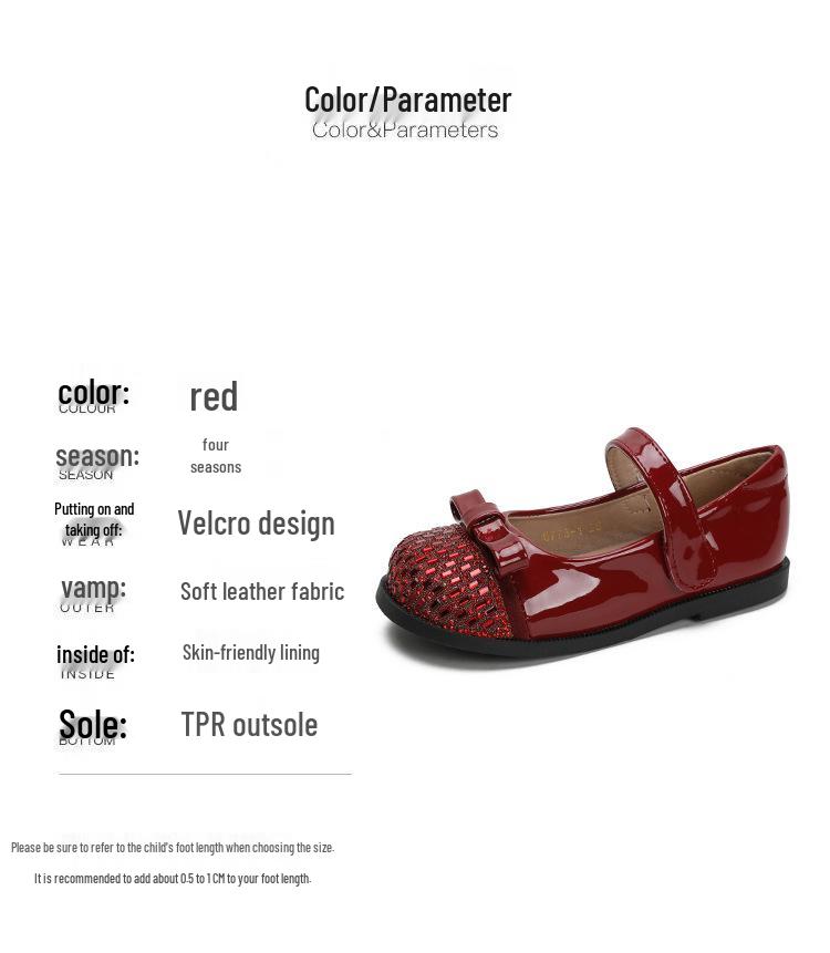 2026 Spring New Arrival: Girls' Crystal Princess Dress Shoes - Formal, Leather, Perfect for Performances