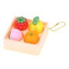 Creative Cute Fruit 2/4-Square Button Keychain Kids Portable Stress Relief Toy Charm Couple Bag Ornament