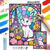 Cat Paris Eiffel Tower Music Oil Painting Hand Painting Art Kit Coloring Painting Handmade Diy Home Decoration Gift