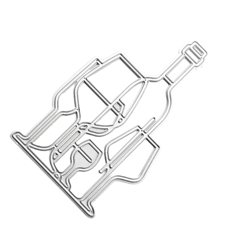 Wine Bottle Die Cut Metal Embossing Stencils Carbon Steel Cutting Dies for Card Making Scrapbooking Art Craft Project