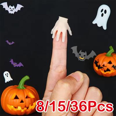 Halloween Horror Mini Plastic Hands Realistic White Faux Limbs for Halloween, Birthday Party Decorations, Role-playing Games