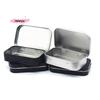 M-1Pc Metal Rectangular Empty Mini Tin Box Tinplate Push Candy Pill Cases Money Coin Jar Hinged Containers Organizer Storage Box