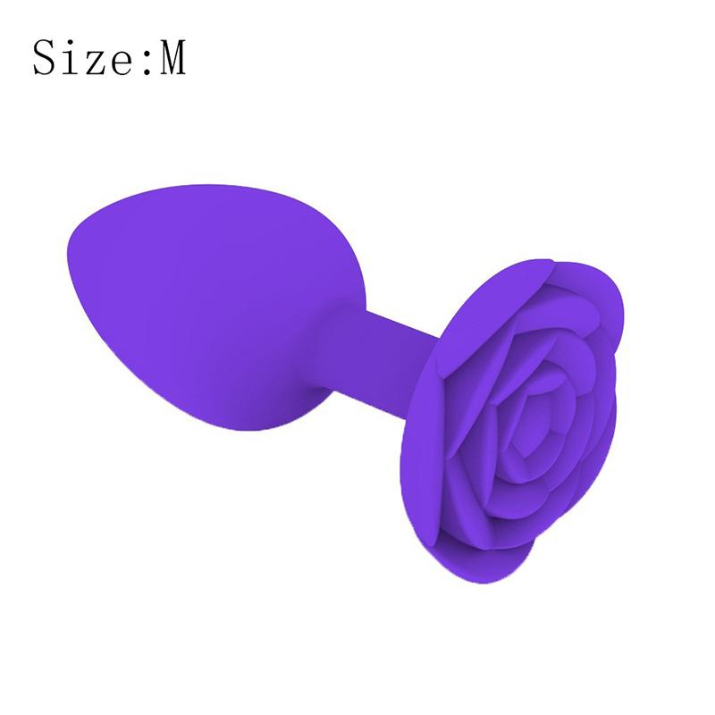 Rose Silicone Anal Plug Set of 3 Sizes Prostate Massager Butt Plugs Stimulator for Couples Men Women Anal Trainer Sex Toy