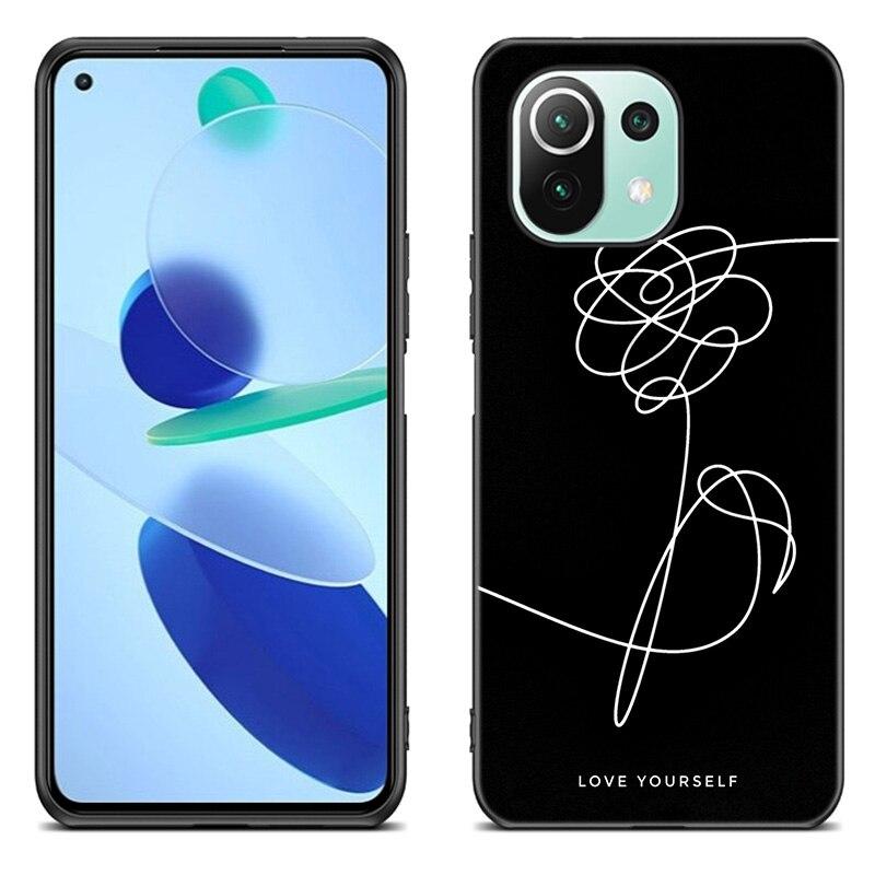 

Чехол Love Yourself с цветком для Xiaomi Mi POCO X3 NFC F3 GT M3 11i 11 Ultra 10T Pro A2 11 Lite Redmi K40 K20 7 7A, черный мягкий чехол Redmi 7A