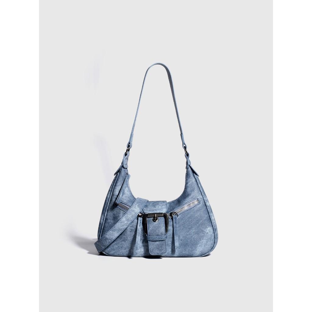 IELGY Ladies One-Shoulder Underarm Bag Retro Motorcycle Cross-Body Crescent Bag