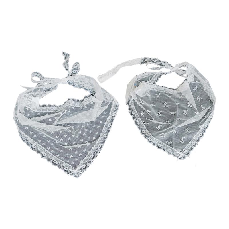 Stylish Lace Headwrap Triangular Hair Scarf Elegant Bandanas Headscarf for Women Music Festival Photo Head Accessories
