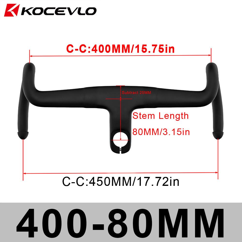 KOCEVLO K05 Full Carbon Gravel One-Piece Integrated Drop Bar with Internal Routing and Spacers