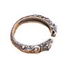 Adjustable Open Ring With Dual Dragon Motif Vintage Style Plated Men Women Fashion Jewelry Of