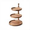 Wooden Key Tray, Entryway Organizer, DoubleTier Catchall Stand, Minimalist Decor Rect 2Layer Acacia