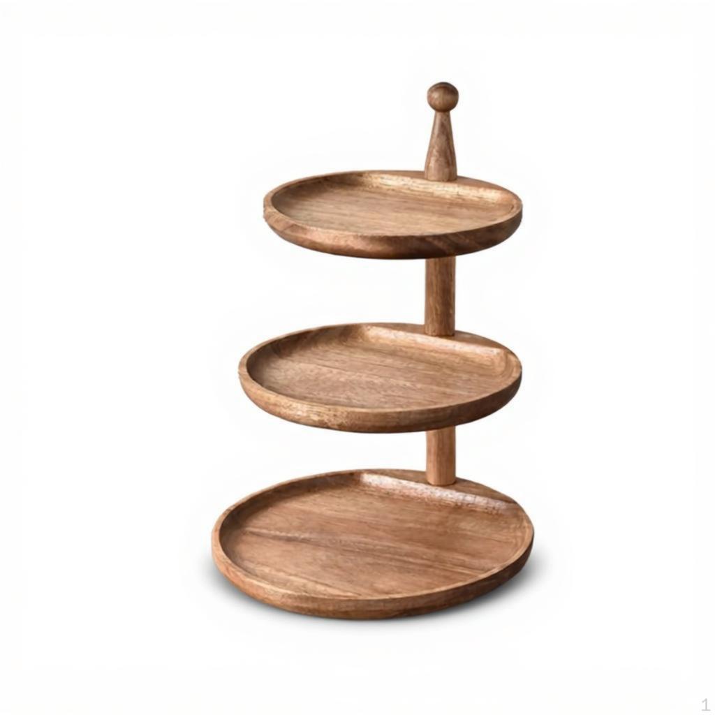 Wooden Key Tray, Entryway Organizer, DoubleTier Catchall Stand, Minimalist Decor Rect 2Layer Acacia