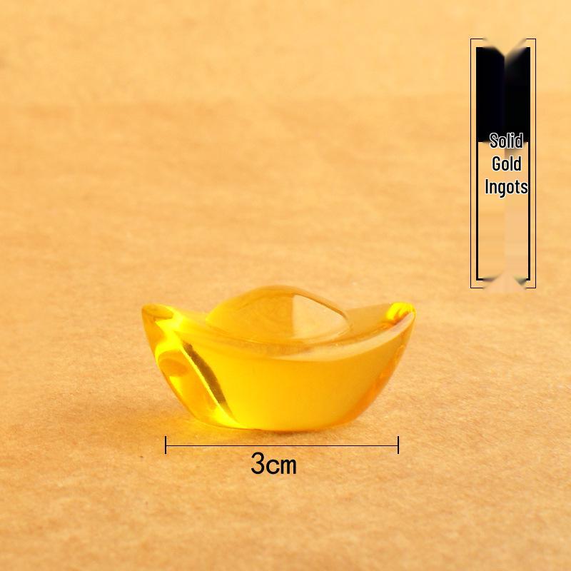 Crystal Gold Ingot Glass Ornament for Home, Wedding, or Living Room Gift