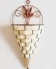 1 Pcs Flower Basket Vase Rattan Wall Hanging Pot Planter Rattan Vase Basket Decor Wall-mounted Wrought Iron Natural Wicker