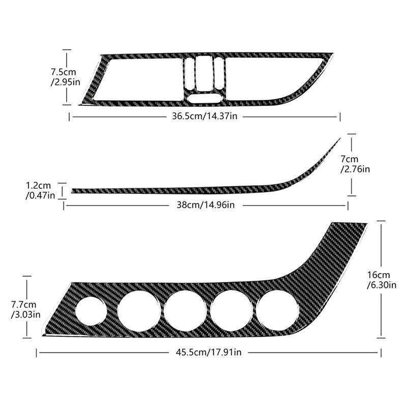High Quality For BMW Z4 E89 2009-2016 Carbon Fiber Car Center Console Air Outlet Panel Cover Decoration Trim Sticker Part