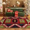 Geometric Ethnic Style Carpet Christmas Soft and Living Room Doormat and Dining Room Foyer Room Bedroom Floor Mat Decoration