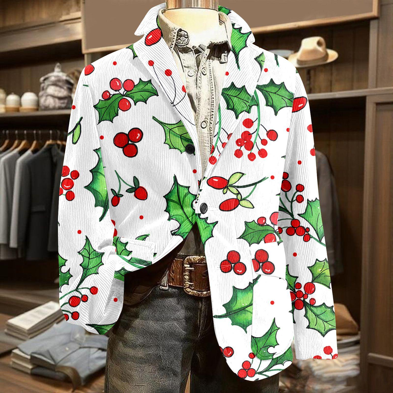 

Мужской уродливый рождественский вельветовый теплый карманный пиджак-кардиган, мужской повседневный костюм XL белый