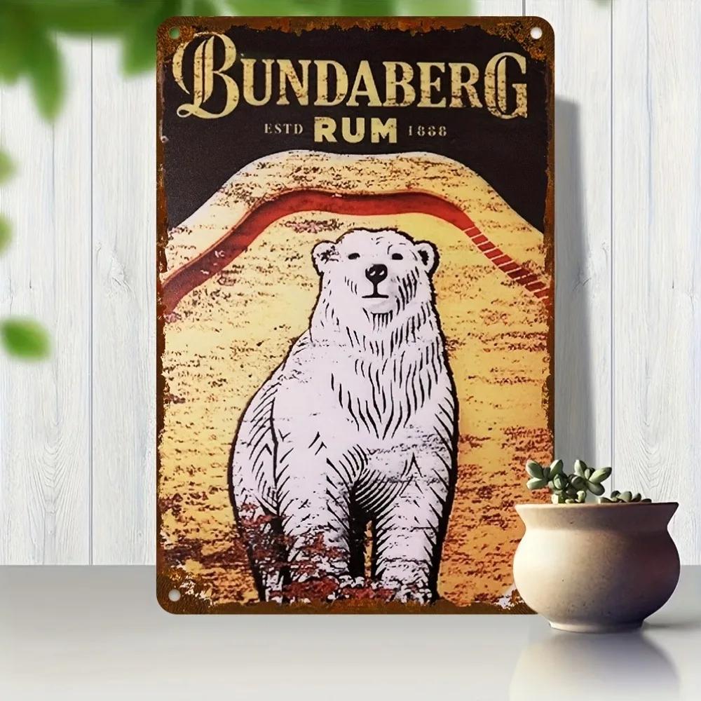 Vintage Bundaberg Rum 1888 Metal Sign 787x1181 Rustic Iron Wall Art with Polar Bear Weathered Finish IndoorOutdoor Use 20X30CM