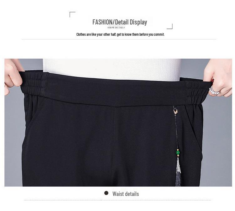 Spring/Summer High-Waisted Straight-Leg Pants for Middle-Aged Women, 45-60, In Solid Colors