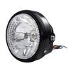 Universal 6.3'' Motorcycle Turn Signals Headlight Amber Light Bike H4 35W