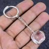 Natural White Topaz Gemstone 925 Sterling Silver Jewelry Keychain 3.15" ETC-13850