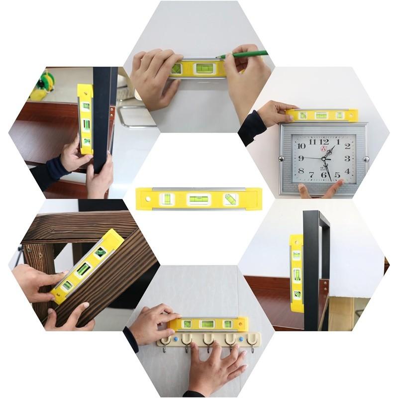 9 Inch Magnetic Box Level Torpedo Level,3 Different Bubbles/45°/90°/180°Measuring Shock Resistant Torpedo Level