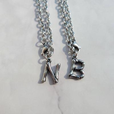 [Blossom Steel] Surgical Steel Alphabet Women's Pendant Bracelet (S8229758)