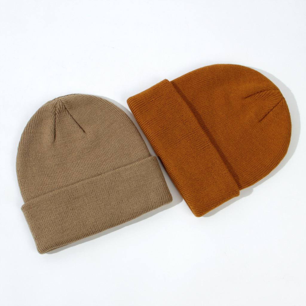 Kids Knit Beanie Cuffed Edge Solid Color Winter Hat Soft Stretch Warm Knit Cap for Toddler Boys Girls Unisex Cold Weather Outdoor Daily Headwear