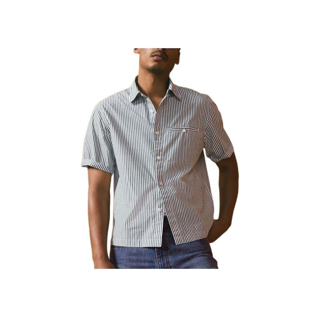Levis Casual Comfortable Striped Button Short Sleeve Shirt Men shirts 003NV-0001