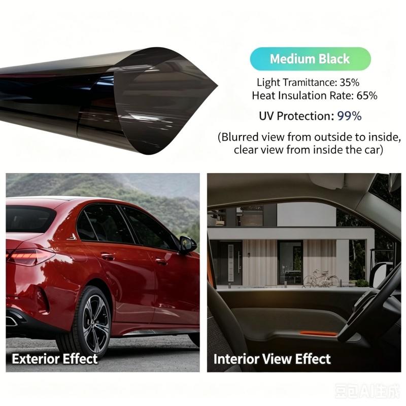 Pellicola Oscurante Termica per Auto – Protezione UV, Privacy, Antischeggiatura, Tinta Solare per Vetri Anteriori e Laterali