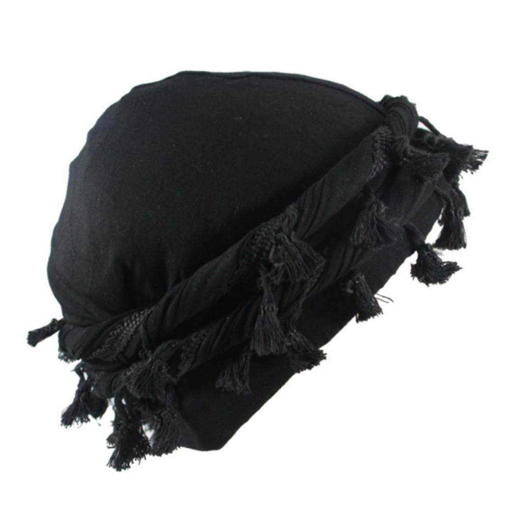 Trendy Youth Tassel Hat Adjustable Teen Hat Breathable Turban Headscarf Hat for Casual and Outdoor Activity